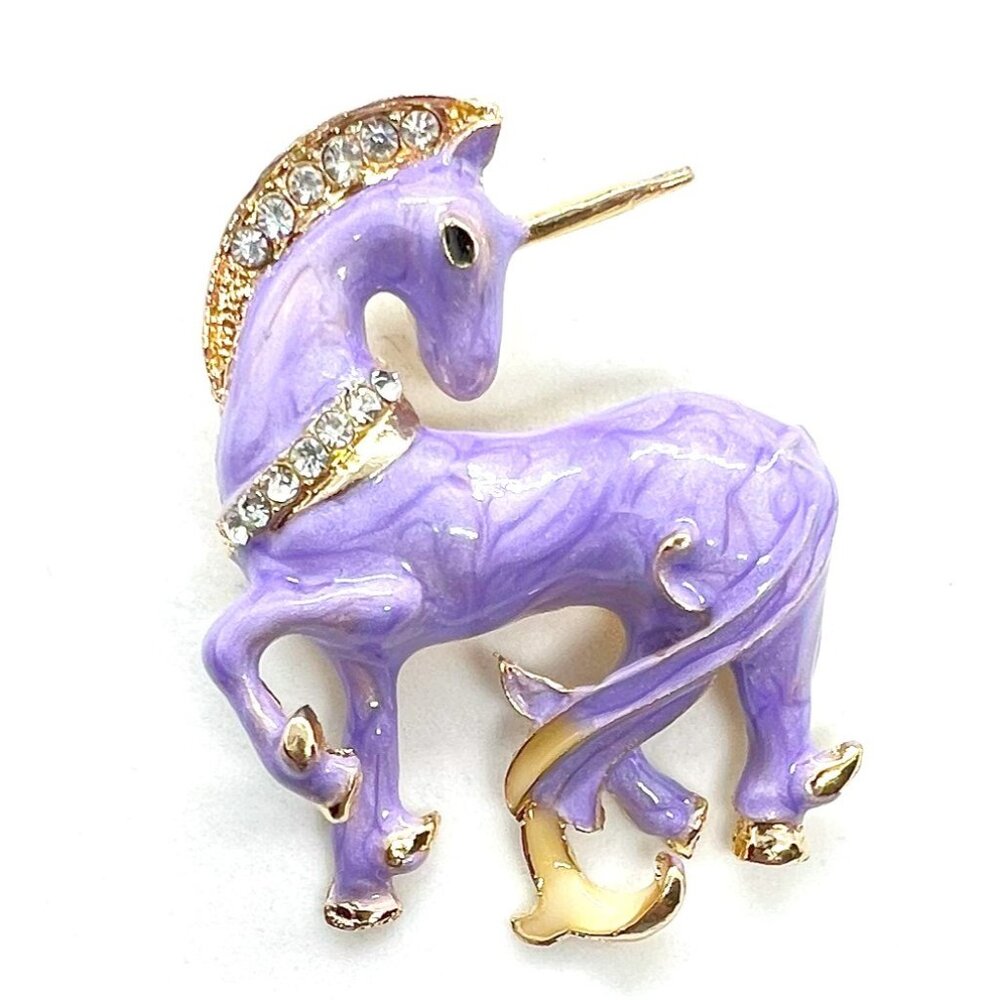 Purple UNICORN Horse Brooch & PENDANT